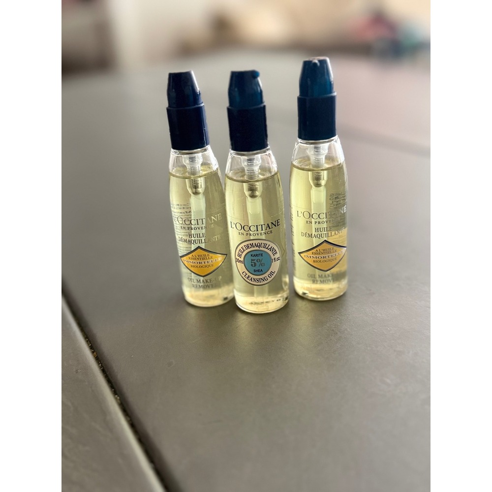 L'Occitane Cleansing Oil Set Immortelle & Shea Butter 30ml Travel Size 3 Pack